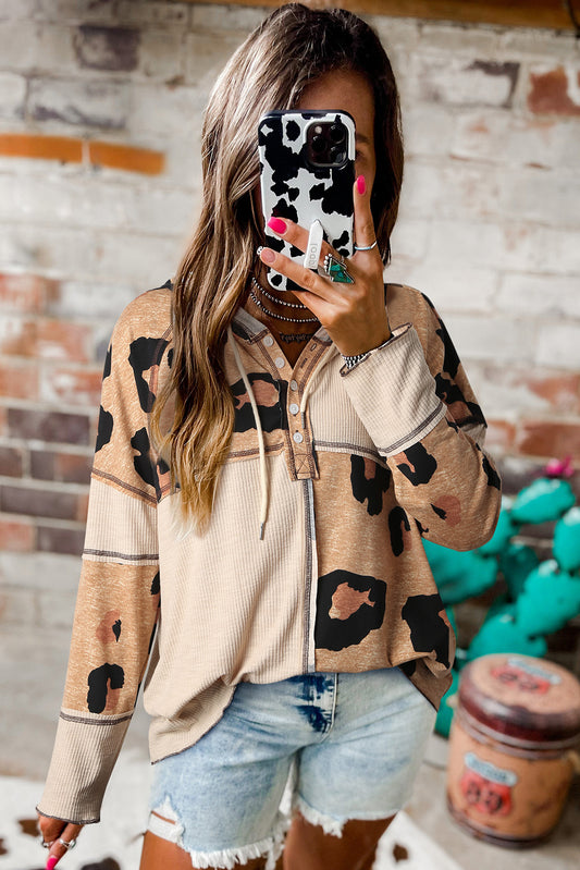 Leopard Patchwork Top