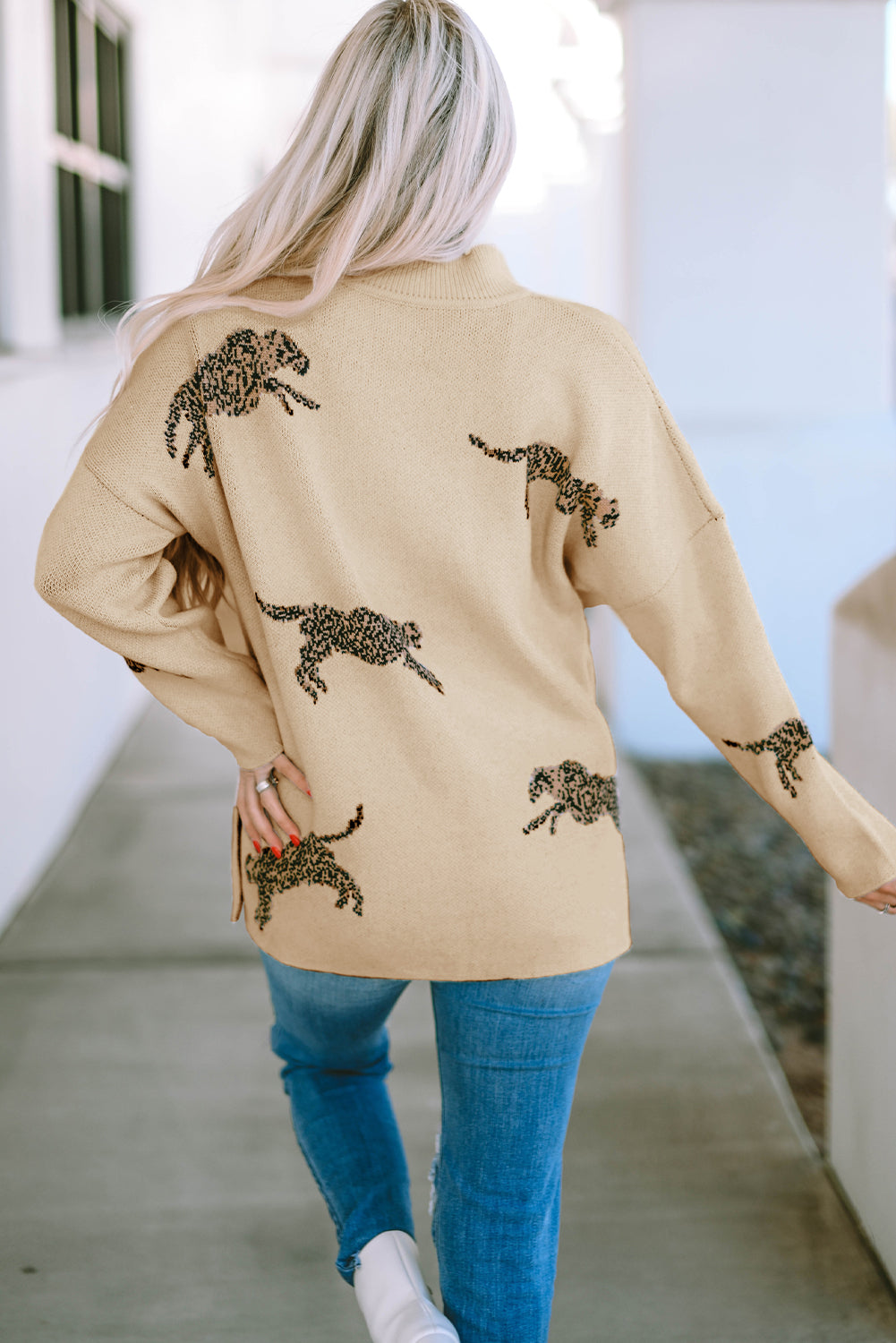 Oatmeal Brown Cheetah sweater