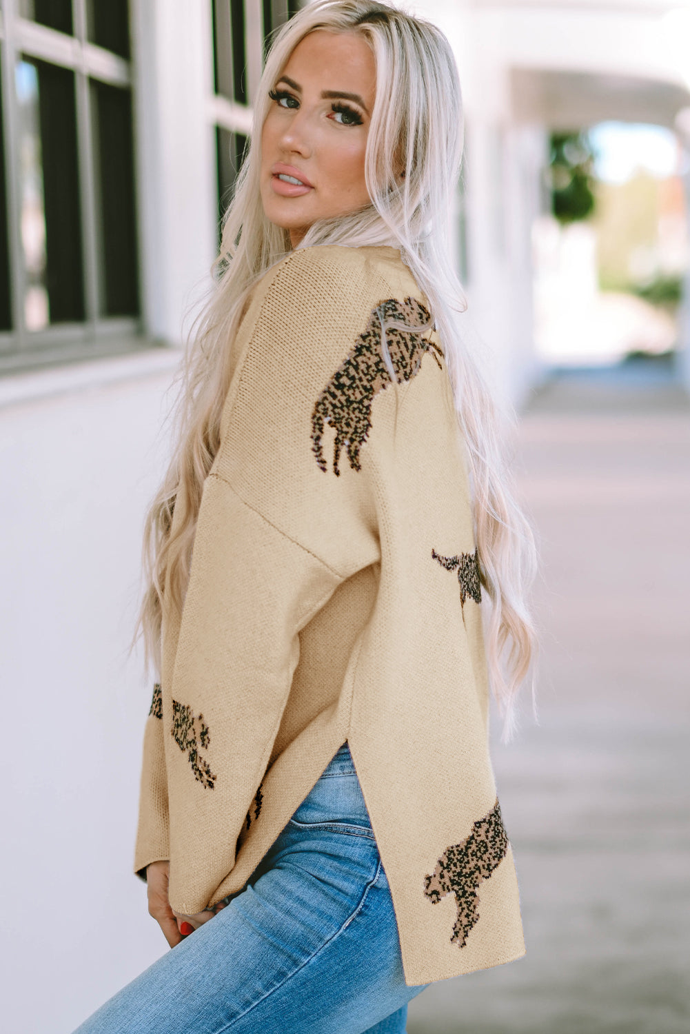 Oatmeal Brown Cheetah sweater